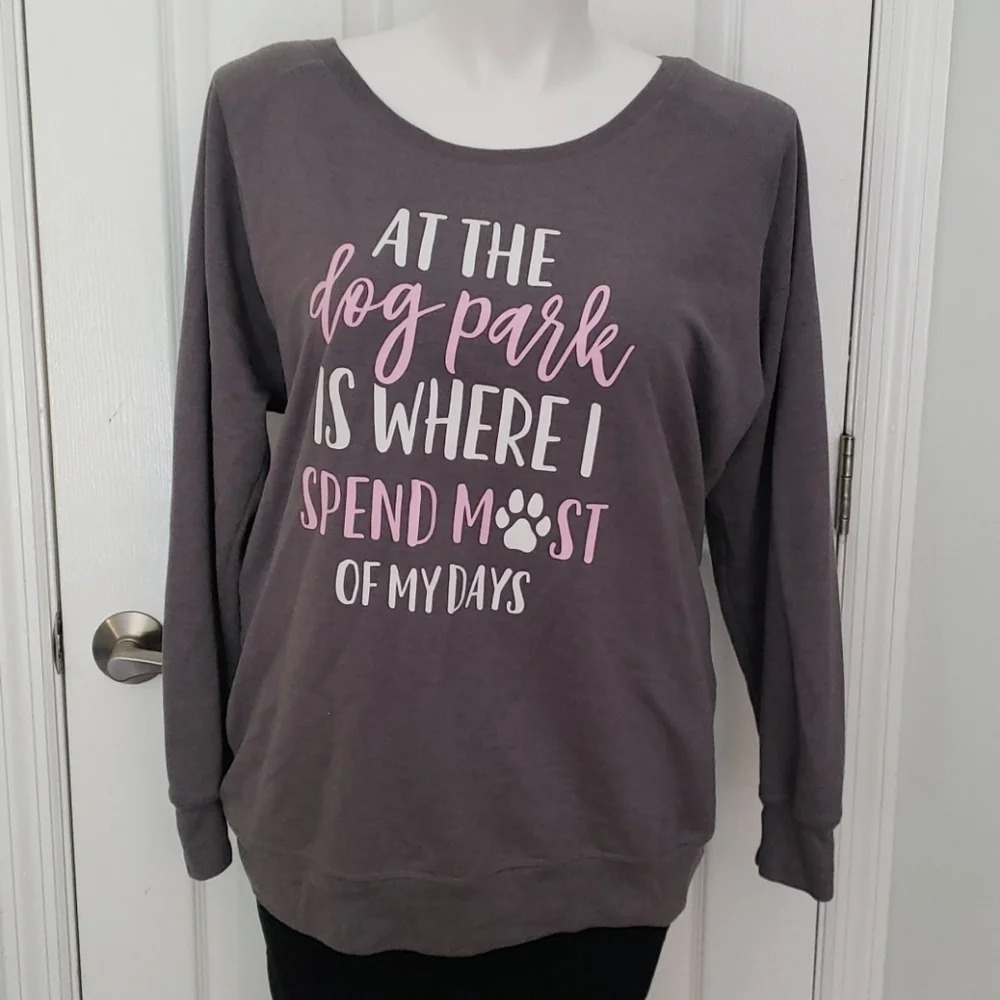 Instant Message Grey Graphic Dog Sweater